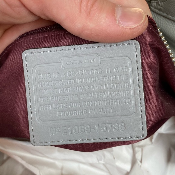 Coach Dove Grey Patent Leather Mia Tote Bag - Picture 4 of 4